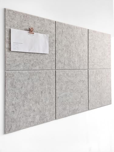 Cork Board 24 x36 Alternative - 6 Pack Felt Wall Tiles with Safe Removable Adhesive Tabs, Cork Boards for Walls Cork Board for Home Office Pin Board Tack Board - Barista - color: Barista, size: 6 Panels