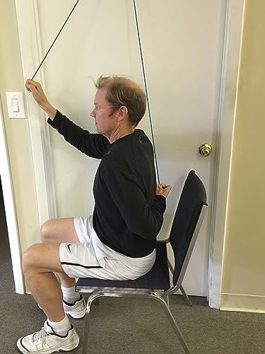 Therapist’s Choice® Shoulder Pulley, Over The Door, with Patient Guide. Aids Recovery and Rehabilitation of Shoulder, Rotator Cuff, Shoulder Pain, Frozen Shoulder, Pain Free Range of Motion (Blue) - color: Blue