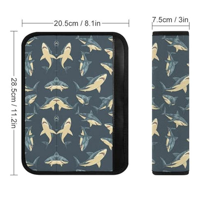 2PCS Soft Padded Car Seat Straps Shoulder Pads for Adult Use, Most Cars, Camouflage Sharks Shoulder Protector, Shock Absorption - color: Pattern 963