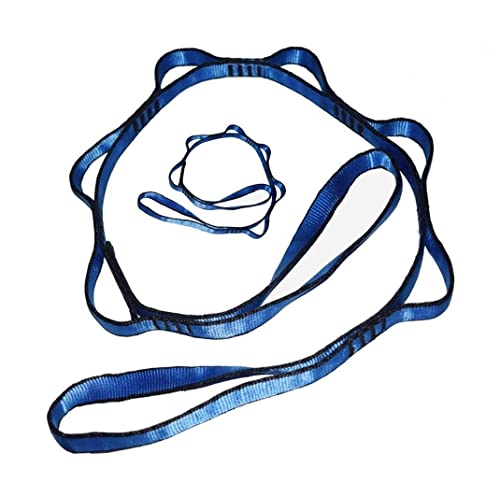 2pcs Nylon Daisy Chain 6 Loop Adjustable Multipurpose Strap Rope 25kN Strong Climbing Straps 43 Inches for Yoga Swing Yoga Hammock Trapeze Ceiling Anchors Daisy Chains - color: Blue