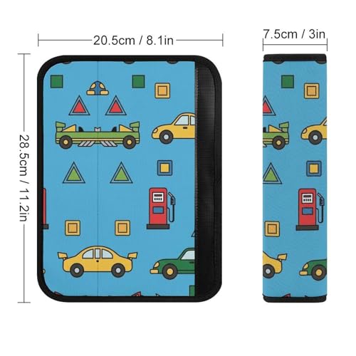 Universal Soft and Comfortable Race Car Cartoon Cars Seat Belt Cover for Kids, Most Cars, 2 Piece Seat Belt Covers Cushion Shock Absorption - color: Pattern 131