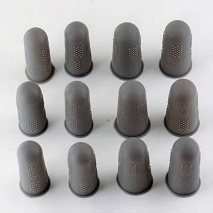 Finger Protectors [Flex Series - 12-Pack] Silicone Non-Stick Finger Covers [Grey - Small (6) / Medium (6)] for Hot Glue | Sewing | Wax | Rosin | Resin | Honey | Adhesives | Scrapbooking - color: Small & Medium - Grey [12-Pack]