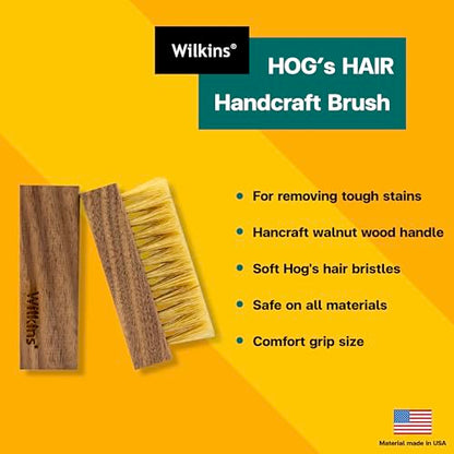 Wilkins Shoe Brushes for Cleaning - Hog's Hair Soft Bristle Shoe Cleaning Brush for Leather, Fabric and Suede Brush