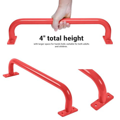 ESPETS 17 Inch 6 Pieces Red Outdoor Metal Safety Playground Handles | Weather-resistence Playground Equipment, Swing Set Attachment Grab Handle, Indoor and outdoor use Monkey Bars - color: Red -6 Pcs