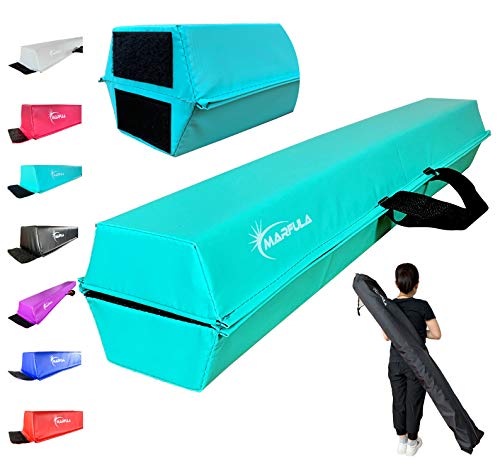 MARFULA Balance Beam - Folding Floor Gymnastics Equipment for Kids, Non Slip Base - 6 FT to 10 FT for Home Gym Use - color: Teal, size: 6ft