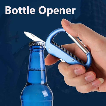 Multitool Carabiner with Pocket Knife, Stocking Stuffers Gifts for Men,Bottle Opener,Nail file,Small Scissors,EDC Carabiners Keychain,Survival Gear for Camping Hiking（Blue) - color: Blue
