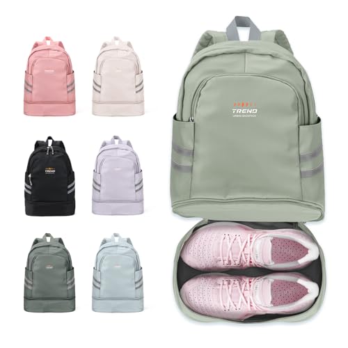 coofay Gym Backpack For Women Waterproof Sports Backpack With Shoe Compartment Lightweight Travel Backpacks Small Gym Bag Dance Volleyball Backpacks - color: Light Green, size: Small
