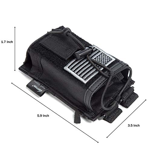 Tactical Molle Radio Holster Holder Case Military Heavy Duty Pouch Bag for Two Ways Walkie Talkies Adjustable Storage with 1 Pack Patch