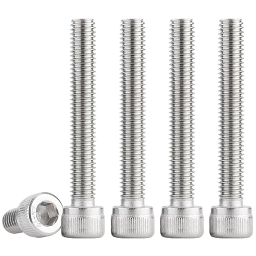TOP-VIGOR 6Pcs M6-1.0 x 80mm Hex Socket Head Cap Screws, Allen Socket Drive DIN912, 304 Stainless Steel Replacement Machine Fastener Screws for Bicycle Motorcycle Machine Repairment - size: M6 x 80mm x 6pc