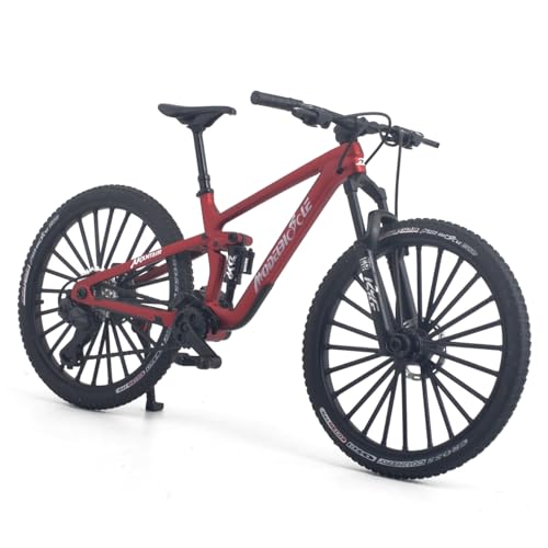 1:8 Scale Alloy Mountain Bike Toy Downhill Mini Bicycle Model DS Cake Topper DF Toy Desktop Decoration Crafts for Cycling Lovers Bike Racers Athletes Children Boys and Girls (Red) - color: Red