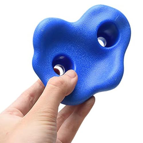 10PCS Rock Climbing Holds, PE Ergonomic Design with Rock Texture for Indoor Outdoor Climbing Wall, Includes Screws and Wrench Tools - color: Blue