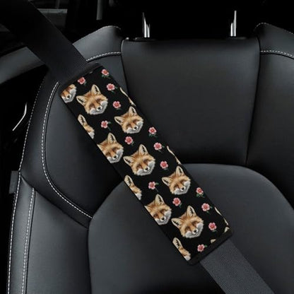 Universal Fit Car Seat Belt Pad for Elderly Support, All Vehicles, 2 Piece Animal Fox Art Automotive Seat Belt Protector Pressure Relief - color: Pattern 681