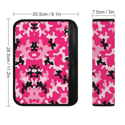 Universal Soft and Comfortable Camo Pink Camouflage Seat Belt Shoulder Pad for Girls and Boys, Most Cars, 2 Pack Seat Belt Covers Cushion Shock Absorption - color: Pattern 702