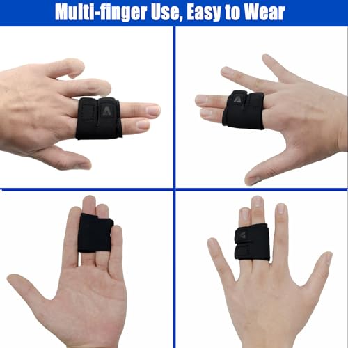 Finger Splint Trigger Finger Brace Adjustable Finger Sleeve Buddy Wraps Compression Finger Support Mallet Finger Support for Arthritis Pain Sport Injuries (Double, M) - size: Medium, style: Double - 2pcs