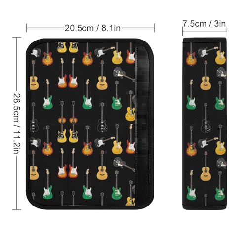 Universal Soft and Comfortable Guitar Black Art Seat Belt Shoulder Pad for Kids, Most Cars, 1 Pair Seat Belt Covers Cushion Anti-Slip Pad - color: Pattern 1189