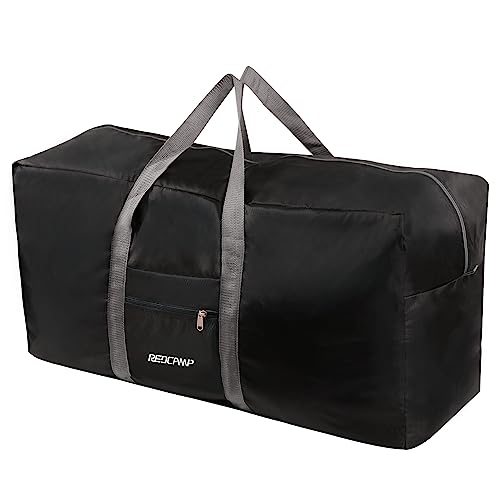 REDCAMP 100L Extra Large Duffle Bag, Water Resistant Lightweight Foldable Duffel Bag for Outdoor Camping, Black - color: A-Black, size: 100L/31"(L)X11.9"(W)X16.5"(H)