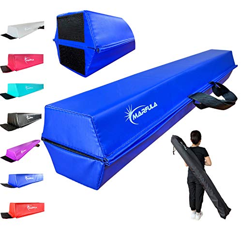 MARFULA Balance Beam - Folding Floor Gymnastics Equipment for Kids, Non Slip Base - 6 FT to 10 FT for Home Gym Use - color: Blue, size: 10ft
