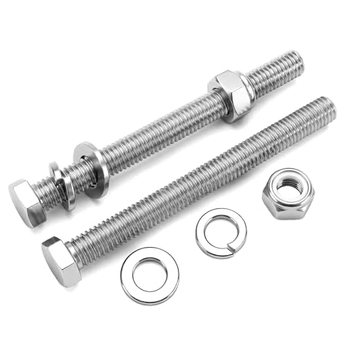 （15 Sets 1/4-20x3-3/4 Hex Bolt,Nut, Flat Washer & Split Lock Washer Assortment Kit,60Pcs 304 Stainless Steel SAE Fastener Set,Ideal for Mechanical Assembly, Equipment Repair and DIY Projects - size: 1/4-20x3-3/4" 15sets
