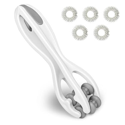 Finger Massager Roller & Acupressure Ring for Arthritis Relief, 6 PCS Set | Hand Therapy Tool for Finger Pain, Trigger Finger, Hand Stiffness, Carpal Tunnel Support, Circulation & Mobility Exercise - color: Grey - 6 Pcs