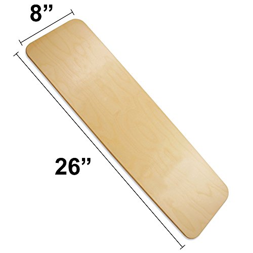 Rehabilitation Advantage 26 Inch Durable Birchwood Transfer Board - size: 3/8” Thick x 26” Long x 8” Wide