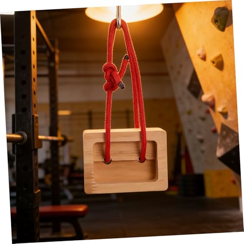 Luxshiny 2pcs Portable Wooden Hangboard Rock Climbing Holds with Lightweight Design and Khaki Color for Outdoor Fitness Routines and Climber Finger Strength Training