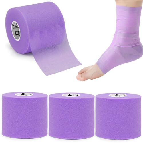 OK TAPE Pre Wrap Tape (4-Rolls, 120 Yards) - Athletic Foam Underwrap for Sports, Protect for Ankles Wrists Hands and Knees, 2.75 Inches - Purple - color: Purple, size: 2.75 Inch x 30 Yards