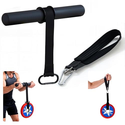 Wrist Roller Forearm Strengthener with Wrist Strap, Thick Carbon Steel Forearm Exerciser Grip Strength Trainer, 300 LB Nylon Webbing for Single-Arm Pull Training, Home Gym Wrist Trainer - color: BLACK+Wrist Strap