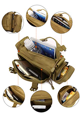 Utility 3P Military Tactical Duffle Waist Bags MOLLE Assault Shoulder Backpack Multifunction EDC Pouches Heavy Duty Fanny Packs (Army Green) - color: Army Green