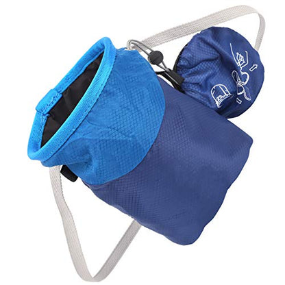 Keenso Rock Climbing Chalk Bag Drawstring Sealing Rock Brushes Support for Outdoor Mountaineering (Blue) - color: Blue
