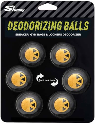 Shoe Deodorizer Odor Eliminator Ball -Sneaker Deodorizers balls Car Air Fresheners Odor Eaters for Shoes, Gym Bags, Closet and Locker 6 Pack (Cool Black Linen)