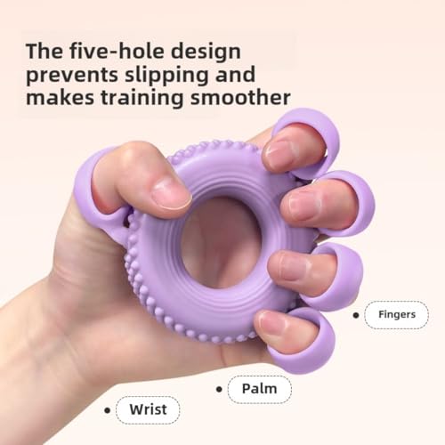 2-in-1 Silicone Hand & Finger Strengthener - Grip Exerciser for Wrist Pain Relief, Carpal Tunnel, Trigger/Mallet Finger - Desk Exercise Equipment for Office & Home Use