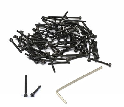 iexcell 100 Pcs M2 x 20mm Thread Pitch 0.4 mm Alloy Steel 12.9 Grade Hex Socket Head Cap Screws Bolts Kit, Black Oxide Finish - size: M2 x 20mm
