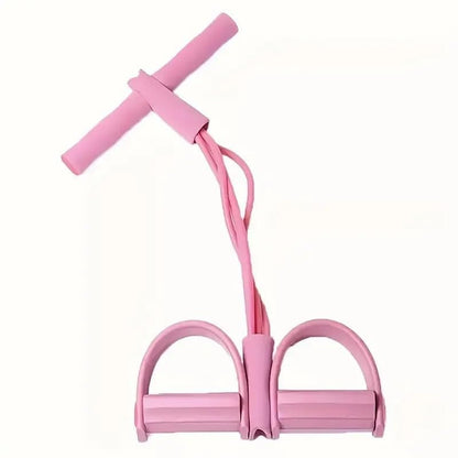 21 Fitness Resistance Bands Set with 4 Tube Pedal Ankle Puller - Multifunction Tension Rope for Abdomen Waist Arm Leg Stretching, Sit-Up Assistance Elastic Strength Bands with Handles - color: Pink