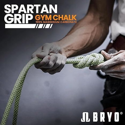 BRYO Spartan Grip Loose Chalk Bag Refill - 14.1oz - Premium Sports Chalk for Enhanced Grip - Ideal for Weightlifting, Climbing, Gymnastics, and More | Loose 14.1 oz sports chalk improves grip for weightlifting, climbing, gymnastics, powerlifting, and trai