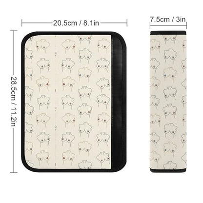 Soft Padded Car Seat Straps Shoulder Pads for Elderly Support, All Vehicles, 1 Pair Funny Boobs Breast Shoulder Protector Anti-Slip Pad - color: Pattern 528