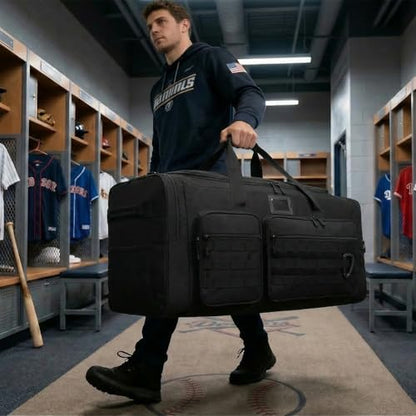 135L Extra Large Duffle Bag, Heavy Duty Sports Gym Travel Duffel Bag | for Basketball, Baseball, Hockey, Football, Helmets, and Pads - color: Black