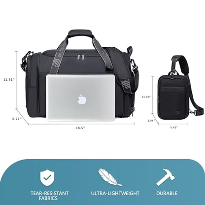 ARCTIC HUNTER AH Gym Bags for Men Women, 42L Large Travel Duffle Bag, Carry On Bag for Airplanes with Shoe Compartment for Sports, Weekend Trips, Overnight and Camping - Black - style: Duffel Bag Pro