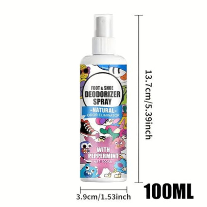 Shoes Spray for Smell 100ml Shoe Smell Eliminator Spray | Footwear Odor Removal Mist for Travel Hiking Home Tennis Leather Fabric Canvas Sneaker