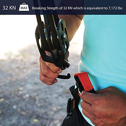 Fusion Climb Lightweight and Durable Aero Space Aluminum Alloy Double Pulley Swing Plate 32kN for Progress Capture System Rigging Hauling Rescue Arborist Tree Climbing - color: Black