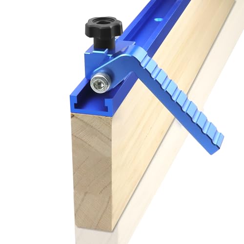 2-Pack T-Track Flip Stop for 3-Inch Woodworking Fence, Precision Blue Aluminum Miter Saw Stop Block for Universal & Double-Cut T-Tracks (23/64"), Adjustable Arm for Precise Repeatable Cutting - style: 2 Pack