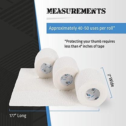 Weightlifting Tape, Stretch Sports Tape for Wrist and Hand Use, 6 Rolls, White - color: White