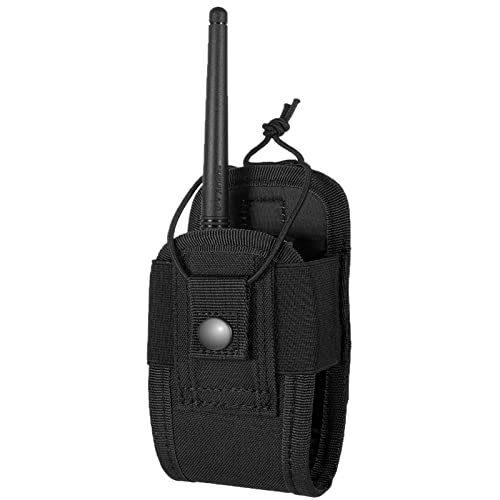 FRTKK Tactical Radio Holder Radio Holster Molle Radio Pouch Universal Radio Case Military Heavy Duty Radio Bag for Police Firefighter Two Ways Walkie Talkies Vest (Black-small) - color: Black-small
