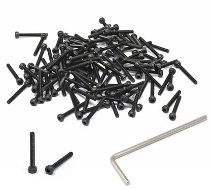 iexcell 100 Pcs M2.5 x 20mm Thread Pitch 0.45 mm Alloy Steel 12.9 Grade Hex Socket Head Cap Screws Bolts Kit, Black Oxide Finish - size: M2.5 x 20mm