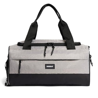 Vooray Boost Duffle Bag - 23L Small Gym Bag for Men and Women with Shoe Compartment, Key Clip, Water Bottle Pocket, Lightweight Travel Duffel for Sports, Training, Overnight Use (Herringbone) | Compact Duffle Bag for Sports, Travel, Shoe Compartment, Wate