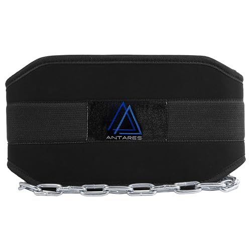 Antares Dip Belt for Weightlifting - Weight Belt with 36" Heavy Duty Steel Chain - Neoprene Padded Back Support Gym Lifting Belt for Powerlifting, Bodybuilding, Squat, Fitness & Pull up Training
