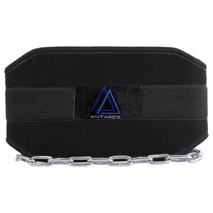 Antares Dip Belt for Weightlifting - Weight Belt with 36" Heavy Duty Steel Chain - Neoprene Padded Back Support Gym Lifting Belt for Powerlifting, Bodybuilding, Squat, Fitness & Pull up Training