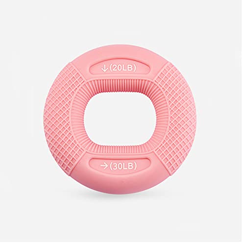 Silicone Finger Gripper Hand Resistance Band Gripping Ring Wrist Stretcher Finger Forearm Trainer Exercise Carpal Expander - color: 02-Pink-20-30LBS