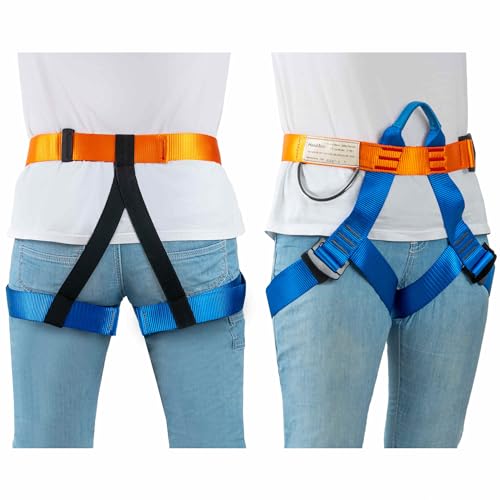 Safety Belt for Tree Climbing, Rock Climbing, Zipline - Half Body Guide Belt for Women, Men & Novices