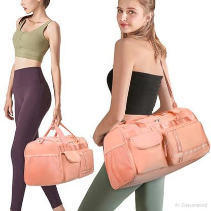 MAXTOP Gym Bag for Women Men Travel Duffle Bag Large Capacity Carry On Weekender Overnight Bag With Shoe Compartment Gym Tote Dry Wet Separation Duffel Bag for Travel - color: Orange, style: Gym Bag