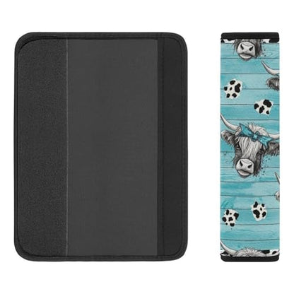 2PCS Rustic Farmhouse Cattle Print Highland Cow Car Seat Belt Pad Universal Soft and Comfortable Harness Pads Strap for Kids, Car Seats Pushchair Strollers High Chair Pushchair - color: Pattern 835